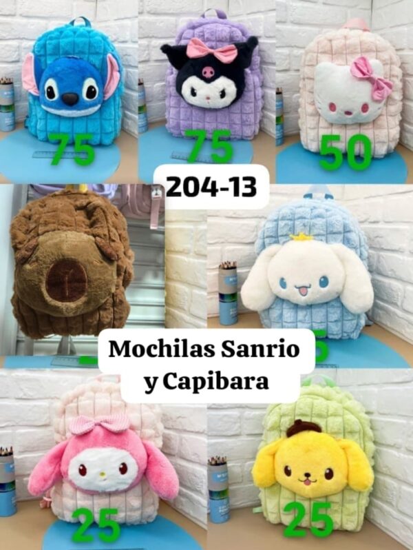 Mochilas Sanrio y Capibara