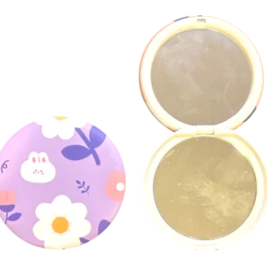 Espejo circular floreado con doble visor