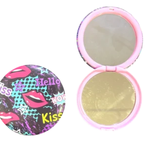 Espejo circular kiss-true-love con doble visor